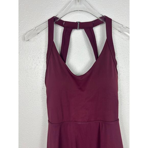 Halara Backless Twisted Cool Touch Active Dress Wine Red Burgundy Holiday Medium - Picture 4 of 8